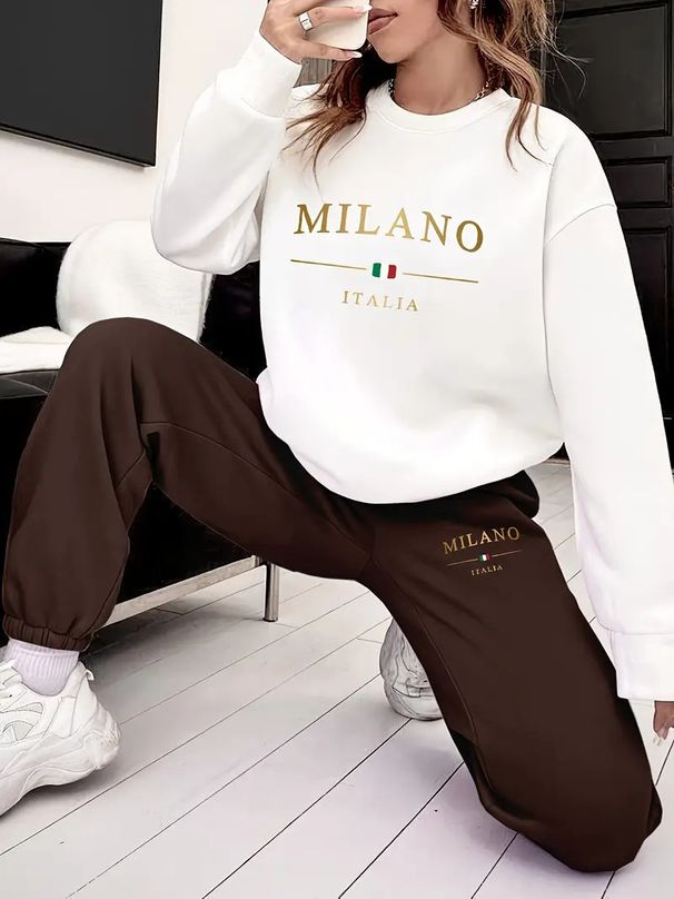 Women's Fleece Hoodie Set With A24 Print - Cozy Winter Pullover Sweatshirt & Pants, Casual Loungewear, Soft Polyester, S-XXL_ecoleips.com