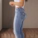 Women's Clothing Spring New Double Button Mid Waist Straight Jeans Women's Slim Temperament Trousers_ecoleips.com