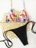 Color-Block Bikini Set – Sexy & Adjustable Swimwear With Removable Padding (Breathable, Quick-Dry & Secure Fit)_ecoleips.com