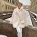 Luxury Faux Fur Coat With Notched Collar - Winter Warm Longline Jacket For Women, Elegant Streetwear Style, Soft & Cozy Outerwear_ecoleips.com