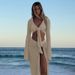 Women's Clothing Long Sleeved Knitted Two Piece Short Top Beach Skirt Suit Women's Dress_ecoleips.com