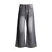 Early Autumn New Arrival: Gray Loose-fitting Versatile Trendy American-style Straight Wide-leg Denim Pants For Women_ecoleips.com