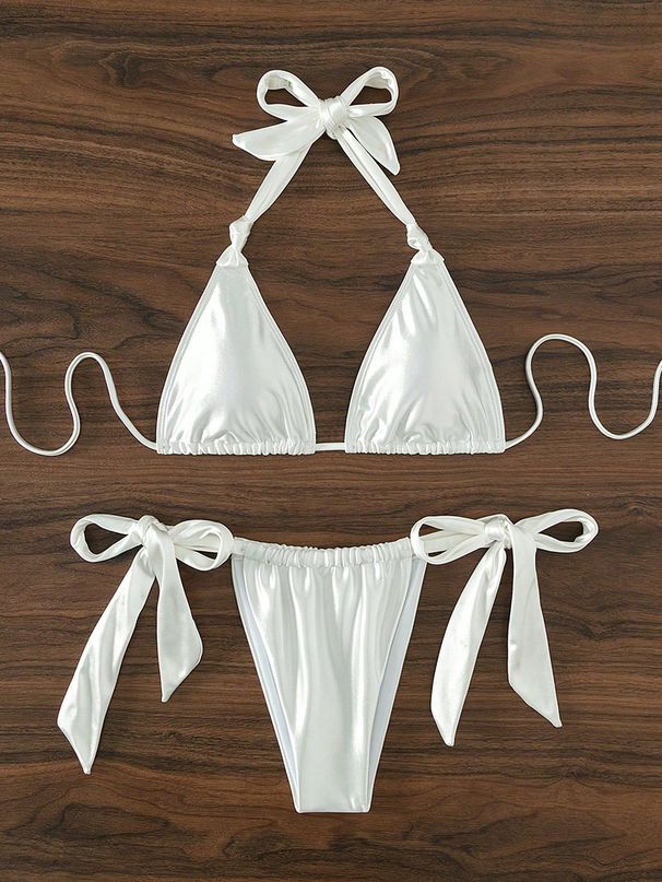 Women's Clothing Fashionable Bikini Pure Color Sexy Strap Backless Swimsuit_ecoleips.com