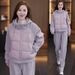 Women's Clothing Fashion Casual Sports Suit For Women Winter New Style Down Cotton Sweater Jacket Thickened Pants Two Piece Suit_ecoleips.com