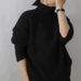 K Thickened High-neck Loose Versatile Knitted Pullover Sweater For Women; Lazy Style Base Layer To Be Worn As Outerwear._ecoleips.com