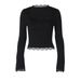 Women's Slim Fit Long Sleeve Top Fashion Lace Square Collar Versatile European And American Style_ecoleips.com