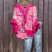 Aria Basics Aria Basics New European And American Cross-border Creative Denim Floral Print Casual Trendy V-neck Lotus Sleeve Women's T-shirt_ecoleips.com