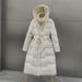 Women's Long Hooded Down Coat With Belt, Knee-Length Thickened Slim Fit Winter Jacket For Fashion & Warmth_ecoleips.com