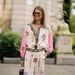 Women's clothing casual fashion all-match linen printed macaron long-sleeved suit_ecoleips.com