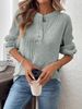 Effortless Elegance V-Neck Sweater – Ribbed Knit Pullover With Button Placket & Side Pockets (Dusty Pink / Khaki / Sage Green For Versatile Styling)_ecoleips.com