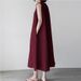2026 Summer Solid Color Cotton Linen Sleeveless Plus Size Loose Korean Style Tank Dress, Round Neck Mid-Length Dress_ecoleips.com