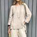 Linen-Blend Relaxed Fit Shirt – Oversized Boho Tunic Top With Roll-Up Sleeves (Sky Blue/Red/Mint/Yellow/White/Beige, Plus Size XXXL)_ecoleips.com