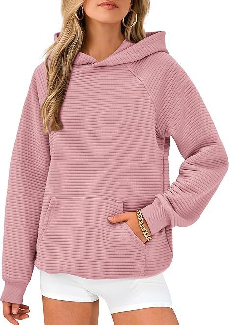 Women's Casual Stripe Hooded Long Sleeve Sweatshirt - Loose Fit Pullover With Pockets, Soft Polyester Blend, Trendy Streetwear For Autumn Winter_ecoleips.com