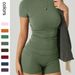 Women's Clothing Tight Top Peach Hip Shorts Pocket Set 2 Piece Set_ecoleips.com