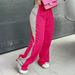 Women's Clothing Spring Autumn Winter Women's Clothing New Elastic Waist Color Matching All Match Straight Wide Leg Sweatpants Women_ecoleips.com