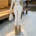 YC&American Retro Stretchy White Autumn And Winter Cropped Pants Versatile Slim-fit Skinny Jeans For Women New Style_ecoleips.com