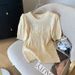 Women's Clothing Summer Women's Short Sleeve Knitwear Top With Unique Sequin Design Elegant For Formal & Casual For Women_ecoleips.com