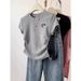 Petite Women Black Short Sleeve T-Shirt Oversized Shoulders Slim Fit Summer Top Hot Selling Style_ecoleips.com