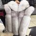 Faux Fox Fur Vest Women's Fashion Hooded Long Coat Winter Warm Elegant Outerwear (White, Pink, Black, Beige, Light Grey, Red, Blue, Rose, Camel)_ecoleips.com