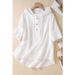 Classical Chinese-Style Leisure Short-Sleeved Jacquard Embroidered Cotton-Linen Shirt For Women, Summer Loose-Fitting Ho_ecoleips.com