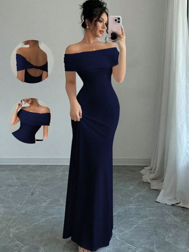 Women's Sleeveless Off-Shoulder Bodycon Dress Slim Fit Elegant Sexy Fashionable_ecoleips.com