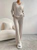 K Fashionable Versatile And Stylish Temperament Set, New Home Fashion Casual Straight Leg Pants Two-piece Set_ecoleips.com