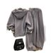 Women's Clothing Two Piece Set Fleece Lined Hooded Sweatshirt And High Waisted Slimming Wide Leg Pants Casual Sportswear_ecoleips.com