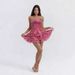 cross-border European And American New Style Mesh Printed Strapless Low-cut Sexy Backless Tiered Dress Foreign_ecoleips.com