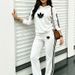 Women's Autumn/Winter Fashion Hooded Suit Black White Striped Side Design European American Style Casual Vacation Wear_ecoleips.com