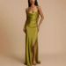 Women's Clothing New Sling Slit Dress INS Casual Loose Holiday Satin Dress_ecoleips.com