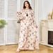 Women's Robe New Printed Embroidery Large Swing Muslim Dress_ecoleips.com