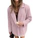 Autumn Women's Double-Breasted Suit Jacket With Pink Woolen Coat And Elegant Top_ecoleips.com