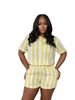 European And American Style Women's Summer Fashion Vertical Striped Print Set Comfortable Loose Casual Shirt Two-Piece Outfit_ecoleips.com