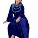 Women's Clothing Saudi Arabia Abaya Robe Velvet Zipper Green Water Drop Diamond Middle Eastern Dress_ecoleips.com