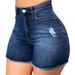 Women's Clothing Stretch Slim Fit Torn Tassel Denim Shorts For Women_ecoleips.com