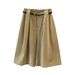 High-Waisted Relaxed Vintage Linen Shorts for Women Loose Fitting Wide-Leg Mid-Length Pants Versatile New Summer 2026 Style_ecoleips.com