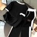 Relaxed Casual Letter Print 2-Piece T-Shirt And Pants Set Short Sleeve Spring/Autumn Print_ecoleips.com