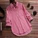 Women's Loose Plaid Shirt Long Sleeved Retro Pocket Top Casual Thin Polyester Blouse For Summer_ecoleips.com