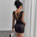 Women's V Neck High End Bodycon Dress Early Autumn New Design_ecoleips.com