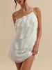 French-Style Halter Neck Dress – Flowy Ruffled Mini Dress, Off-Shoulder Backless Sexy Tiered Dress_ecoleips.com
