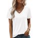 2026 Women's Solid Color Elastic Pullover Slim Fit Round Neck Short Sleeve T-shirt Cross-border Fashion Trend_ecoleips.com
