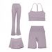 Women's Clothing Shaped Vest Flared Pants Capri Pants Three Pleated Skirt Four Piece Set Slim Fit Stretchy Sportswear_ecoleips.com