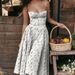 Women Sexy Spaghetti Strap All‑Over Print Slim Fit Elegant Midi Dress Casual Party Evening Outfit_ecoleips.com