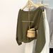real Shot One-shoulder Slanted Collar Long-sleeve Sweatshirt For Women, Spring Autumn 2025 New Style, Loose_ecoleips.com