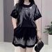 Plus Size Sequined Two Piece Set Women's Casual Chic Slimming Fit Summer Fashion Curvy_ecoleips.com