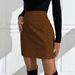 Voya 2026 Women's European And American Spring/summer Simple And Elegant Half Skirt Commuting Corduroy Slim And Sexy Short Skirt_ecoleips.com