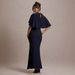 European And American Style Summer New Hot Girl Mid-Sleeve Hollow Out Waist-Cinching Pleated Bodycon Sexy Long Dress For_ecoleips.com