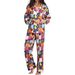 Women's Long Sleeved Printed Home Wear Trousers Set Comfortable Casual Autumn Fashion Front Opening Design_ecoleips.com