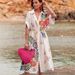 Women's 3D Floral Embroidered Beach Cover-Up Lightweight Loose Fit Versatile Polyester Top for Resort Wear_ecoleips.com