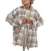 A Woolen Plaid Shirt Layered Over A Loose, Retro-Style Autumn/Winter Versatile Plaid Blouse For Women_ecoleips.com